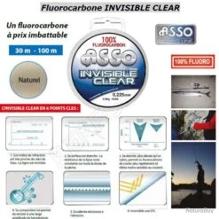 Fluorocarbone INVISIBLE CLEAR ASSO 0.25 Mm 100 M