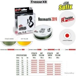 TRESSE X8 SUFIX 300 M Hot Yellow 0.285 Mm