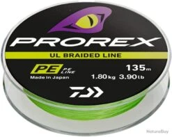 Tresse Daiwa Prorex UL PE Line 135m 135m Chartreuse PE #0,60 4,25 Kg