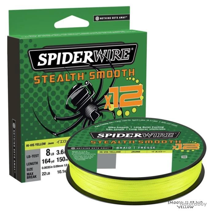 Tresse Spiderwire Stealth Smooth 12 Braid 150m Yellow 29/100 3 Tresse Spiderwire Stealth Smooth 12 Braid 150m Yellow 29/100