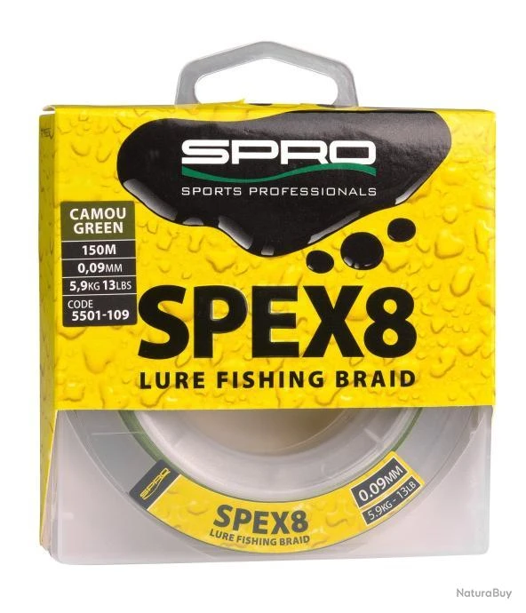 Tresse Spro Spex 8 Brins Green 150M 18/100 3 Tresse Spro Spex 8 Brins Green 150M 18/100