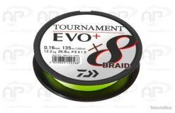 Tresse Daiwa Tournament 8 Braid Evo + Chartreuse 0,10mm 135m 6,7kg #0.8
