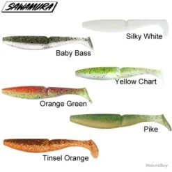 Leurre One Up Shad 7 Sawamura 14,8cm Tinsel Orange" -Abu Magasin 00006 Leurre One up shad 7 Sawamura 14 8cm Tinsel Orange